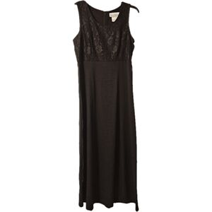 Miss Dorby Size 10 Black Lace Top Formal Dress Vintage Y2K 90s